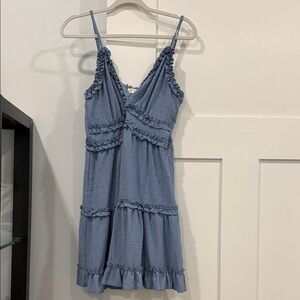 Blue Ruffled Women's Dress